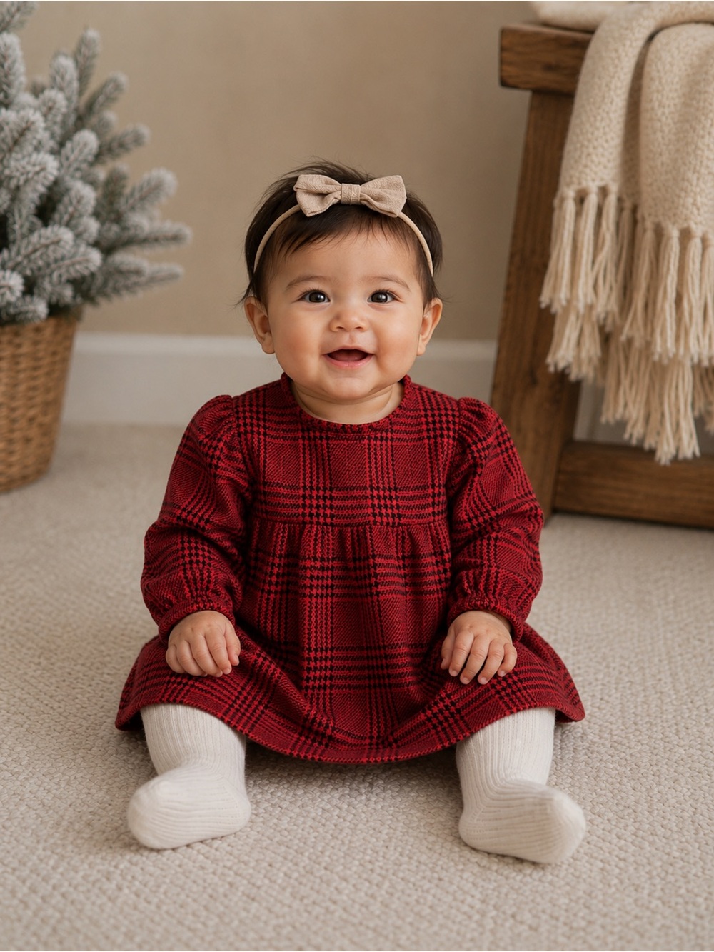 Zara soft red dress 6-9 months